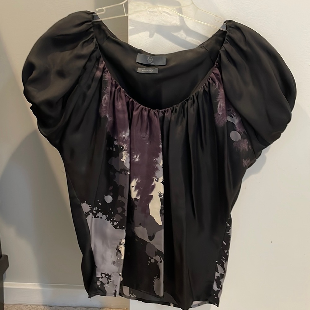 EUC silk Alexander McQueen puff sleeve shirt